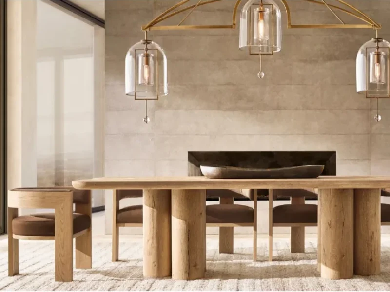 Elegant American Classic Solid Oak Dining Table - Customizable, Durable, Timeless Design