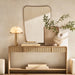 Modern Solid Wood Oval Groove Entrance Hallway Console Table