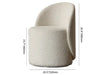 Chic Nordic Boucle Swivel Vanity Stool, White Low-Back Accent Chair