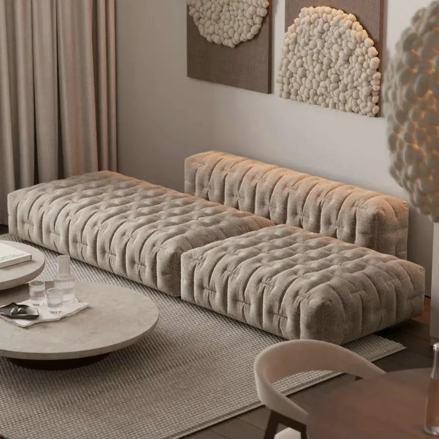 Luxury Velvet Modular Chaise Lounge Sofa Set for Modern Living Room