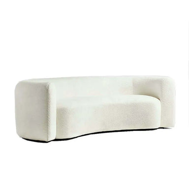 Modern Curved Boucle White Sofa Luxurious Velvet Living Room Accent Couch