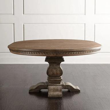 Rustic American Solid Wood Dining Table - Vintage Farmhouse Style, Custom Colors