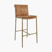 Modern Aesthetic Handmade PU Leather High Back Rustic Iron Frame Bar Stool