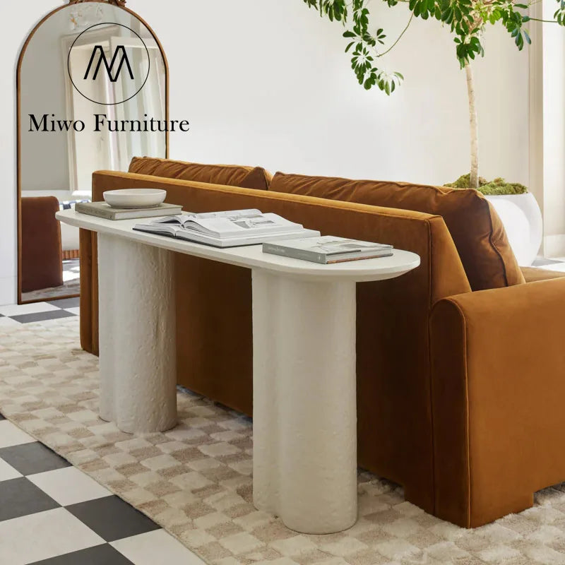 Minimalist White Solid Wood Entryway 160cm Console Table