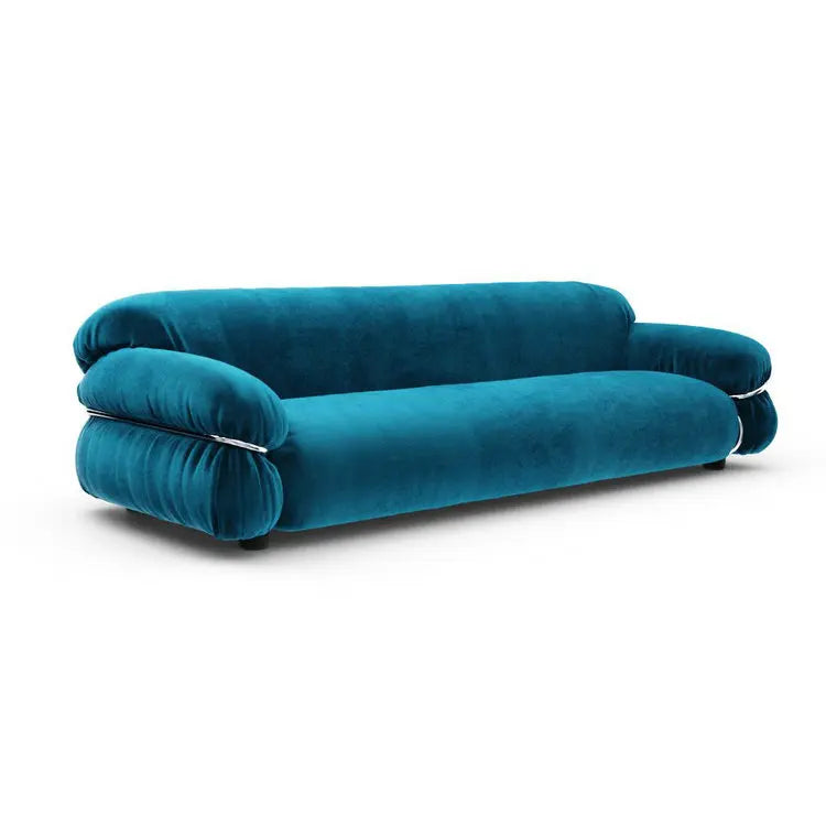 Elegant Mid-Century Modern Velvet Sectional Sofa Set – Luxurious Living Room Couch