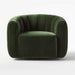 Luxurious Green Velvet Swivel Accent Chair: Channeled, Comfortable, Modern Living Room Sofa