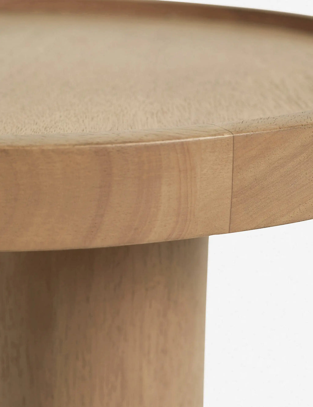 Elegant Round Oak Wood Side Table - Modern Solid Wood End Table for Living Room