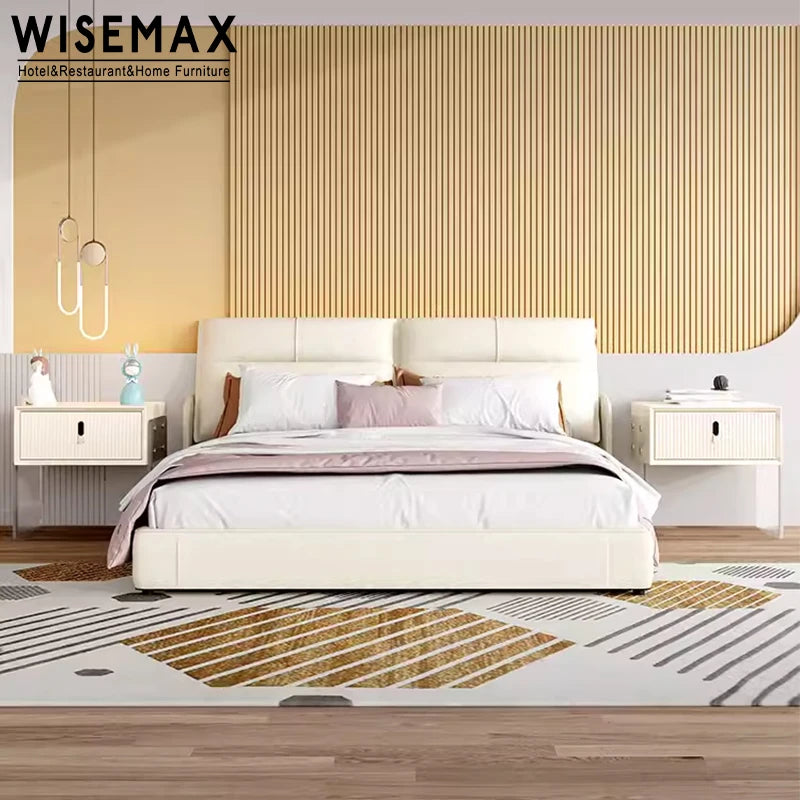 Chic Square Solid Wood Top Acrylic Base Modern Hotel Bedside Table