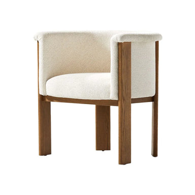 Nordic Upholstered Curved Back Solid Oak Dining Chair - Modern Luxury Seating