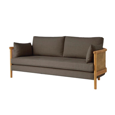 Natural Rattan Oak Wood Frame Couch Sofa for Modern Living Room Hotel