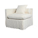 Elegant Modern White Slipcover Three-Seat Sofa Couch Set for Living Room