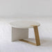 Elegant Mid-Century Round Concrete Stainless Steel Coffee Table for Living Room