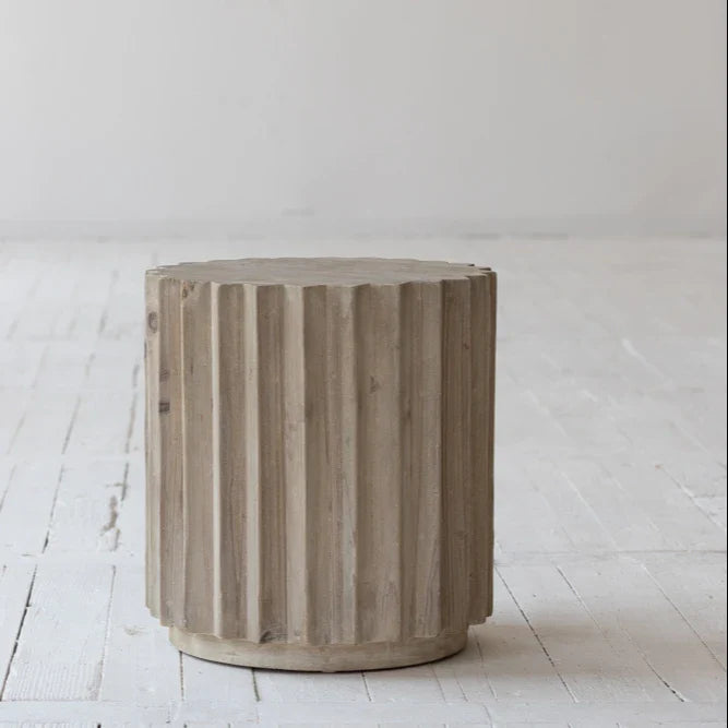 Recycled Pine End Table Stool - Modern Living Room Accent Furniture