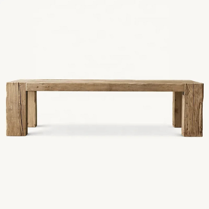 Rustic American Vintage Solid Wood Dining Table - Customizable Farmhouse Style