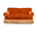 Mid-Century American Rust Velvet Fringed Sofa for Elegant Living Spaces