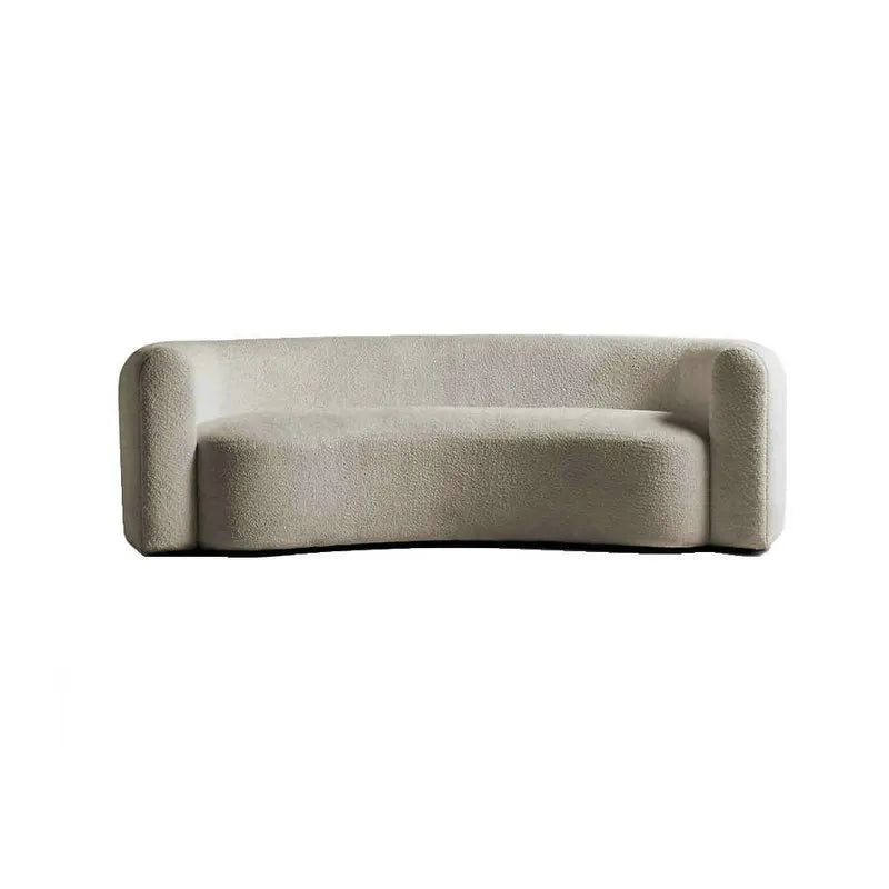 Modern Curved Boucle White Sofa Luxurious Velvet Living Room Accent Couch