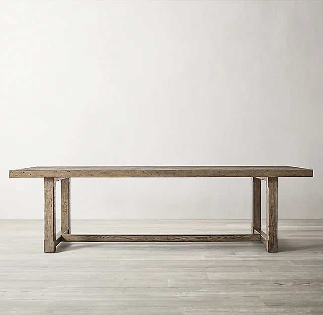 Customizable American Solid Oak Dining Table for Restaurant, Hotel, Villa