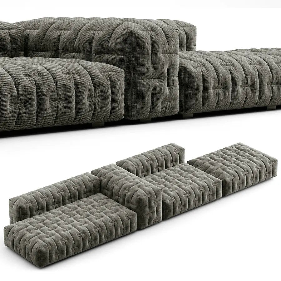 Luxury Velvet Modular Chaise Lounge Sofa Set for Modern Living Room