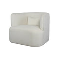 Modern Swivel Boucle Club Chair: Elegant Ivory Living Room Lounge Furniture