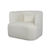 Modern Swivel Boucle Club Chair: Elegant Ivory Living Room Lounge Furniture