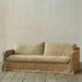 Elegant Wabi-Sabi Tufted Fabric 3-Seater Skirted Slipcover Sofa for Living Room