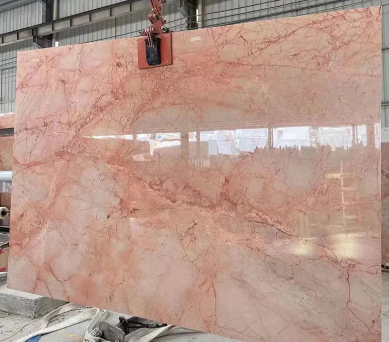 Tostone Pink Rose Marble Rectangle Coffee Table - Waterproof, Modern Living Room
