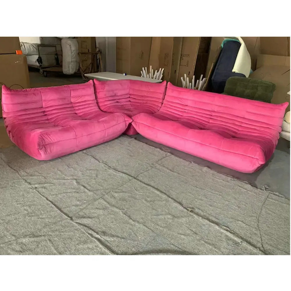 Luxury Modern Velvet Sectional Sofa Set - Modular Italian Fabric Couch
