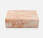 Tostone Pink Rose Marble Rectangle Coffee Table - Waterproof, Modern Living Room