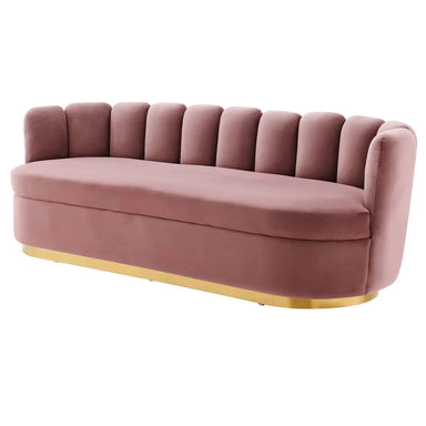 Elegant Channel Tufted Performance Velvet Sofa Couch - Modern Living Room Furniture