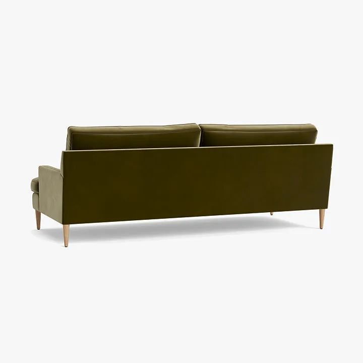 Modern Emerald Green Velvet 3-Seater Sofa: Luxurious Living Room Couch