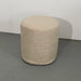 Elegant Natural Linen Upholstered Round Ottoman Accent Foot Stool Pouf