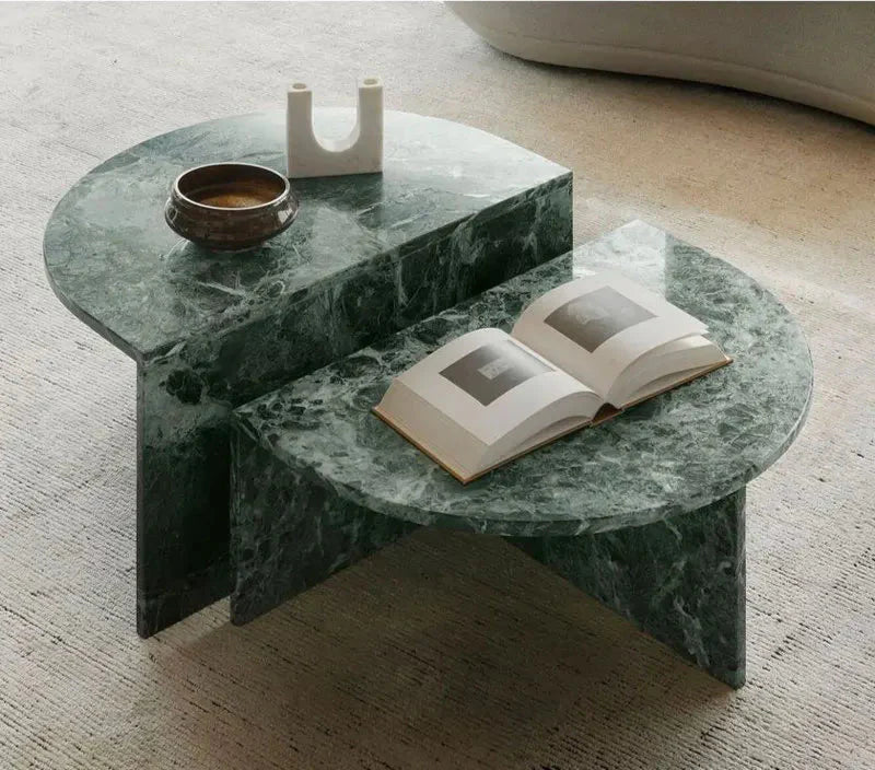 Luxury White Carrara Marble Coffee Table: Elegant Rectangle Design, Durable Stone Finish