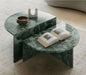 Luxury White Carrara Marble Coffee Table: Elegant Rectangle Design, Durable Stone Finish