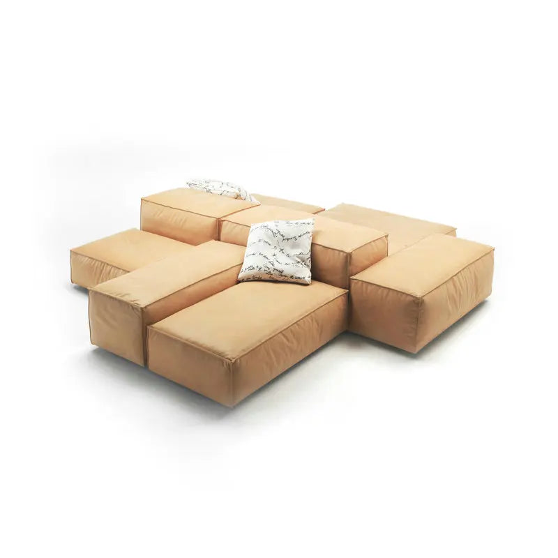 Modern Italian Luxury Leather Sectional Sleeper Sofa Bed for Living Room
