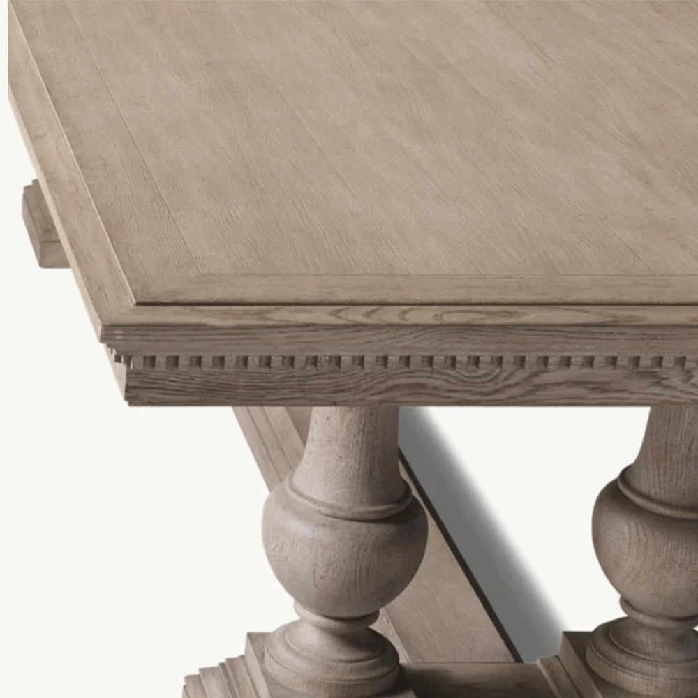 Mid-Century Modern Solid Wood Dining Table - Vintage Rectangular Kitchen Desk