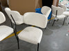 Modern Upholstered Curved Back Dining Side Chair with Sturdy Metal Legs