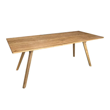 Modern Solid White Oak 8-Seater Dining Table, Durable Family Kitchen Furniture