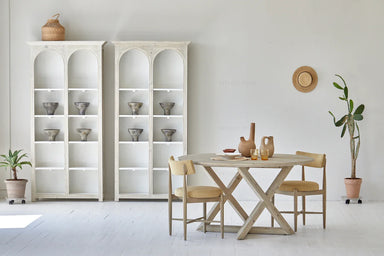 Rustic Wabi-Sabi Recycled Pine Wood Round Dining Table, Modern Farmhouse Style