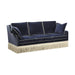 Hollywood Regency Velvet Tassel Sofa, Elegant Fringe Trim Luxury Living Room Couch