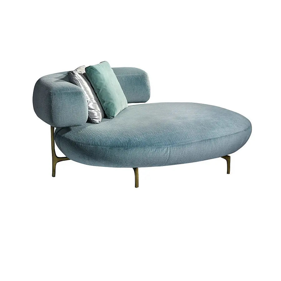 Luxurious Velvet Round Upholstered Sofa Chaise Lounge Daybed