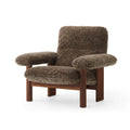 Modern Boucle Sheepskin Armchair Lounge Chair for Living Room Accent