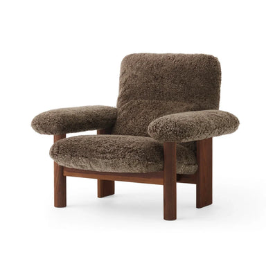 Modern Boucle Sheepskin Armchair Lounge Chair for Living Room Accent