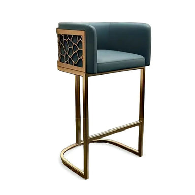 Premium Italian Design Faux Leather Gold Metal Bar Stool Counter Height