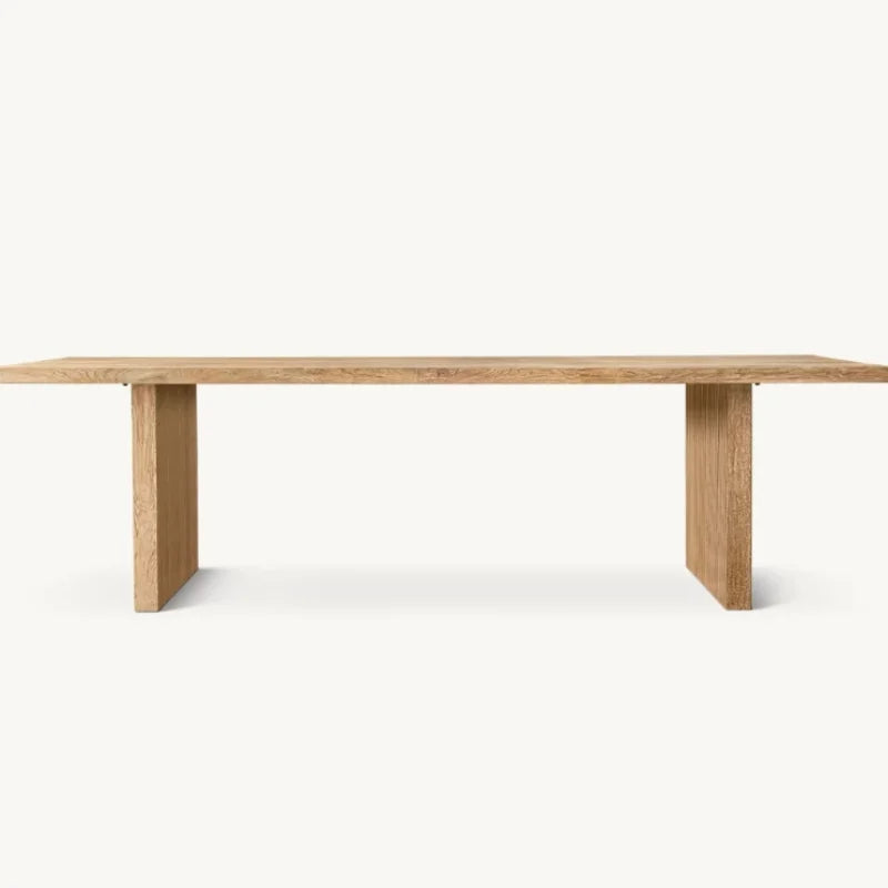 Elegant Solid Oak Wood Dining Table: Customizable Luxury, Home & Hotel