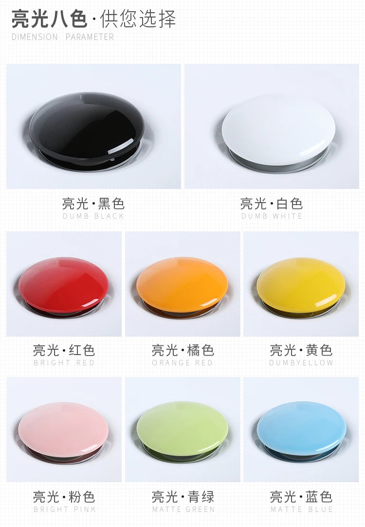 Colorful Ceramic Pop Up Drainer for Bathroom Art Basins, Easy Installation