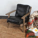 Elegant French Country Solid Oak Leather Recliner Leisure Chair