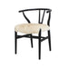 Premium Natural Oak Wishbone Dining Chair with Luxurious Black Sheepskin Seat