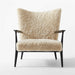 Luxurious Shearling Mid-Century Wooden Accent Lounge Chair - Ultimate Comfort