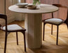 Elegant White Natural Travertine Round Dining Table - 4 Person Modern Home