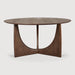Stunning 59.5'' Solid Oak Round Dining Table, Geometric Crossed Arch Base